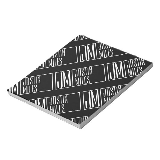 名前のイニシャルとモノグラムのパターン ノートパッド (回転)