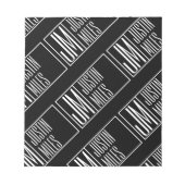 名前のイニシャルとモノグラムのパターン ノートパッド (正面)