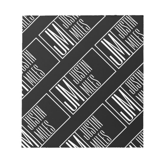 名前のイニシャルとモノグラムのパターン ノートパッド (正面)