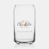 名前のイニシャルスクリプト ガラス缶 (正面)