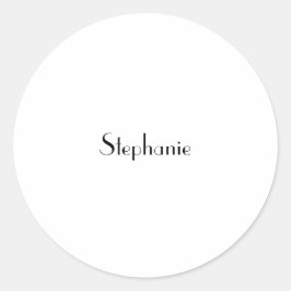 名前のイニシャルテンプレート 黒 白 カスタム かわいい ラウンドシール