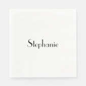 名前のイニシャルテンプレート 黒 白 カスタム クール スタンダードランチョンナプキン (正面)