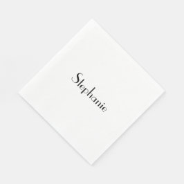 名前のイニシャルテンプレート 黒 白 カスタム クール スタンダードランチョンナプキン