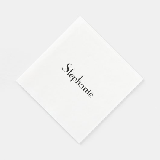 名前のイニシャルテンプレート 黒 白 カスタム クール スタンダードランチョンナプキン (角)