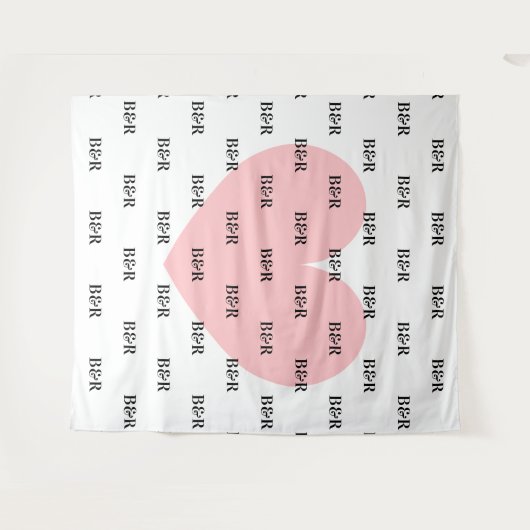 名前のイニシャルロゴ ウェディングパーティ フォトバックドロップ タペストリー (正面(横))