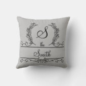 名前のイニシャル入り家族名オーダーメイド クッション (裏面)