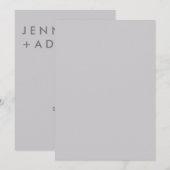 名前のイニシャル入り、 招待状 (正面/裏面)