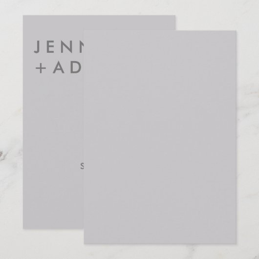 名前のイニシャル入り、 招待状 (正面/裏面)