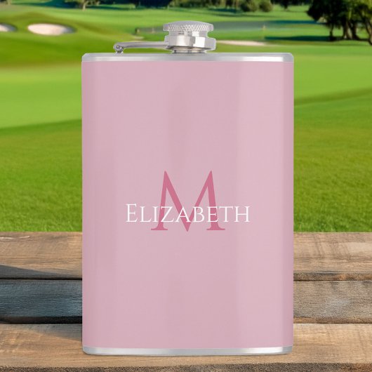 名前のイニシャル ピンク カスタム フラスク