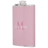 名前のイニシャル ピンク カスタム フラスク (左)