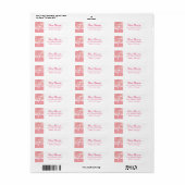 名前のイニシャル モノグラム ウォーターカラー ピンク ラベル (フルシート)