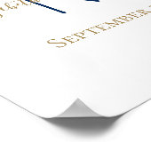 名前のイニシャル 青 金 結婚記念日 プレゼント ポスター (角)