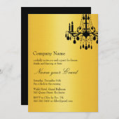 名前のイベント金ゴールドグランド社交ダンス 招待状 (正面/裏面)