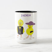 名前のイースターパーソナライズされたのひな。 ツートーンマグカップ (中央)