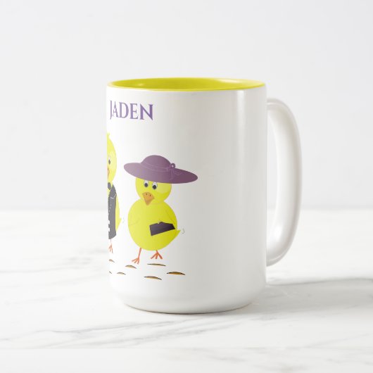 名前のイースターパーソナライズされたチックス。 ツートーンマグカップ (正面右)