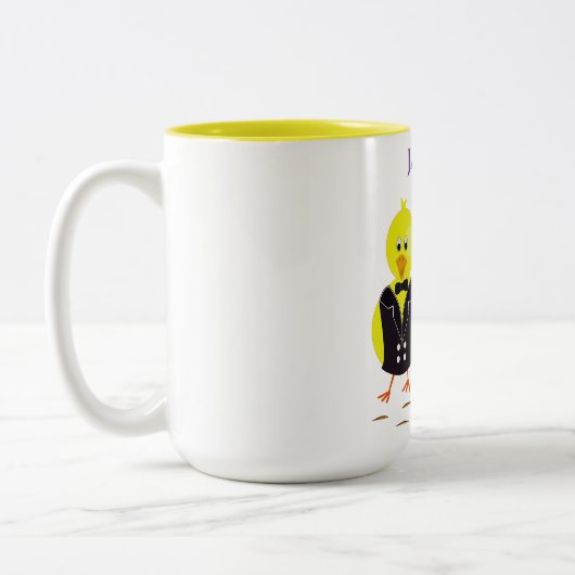 名前のイースターパーソナライズされたチックス。 ツートーンマグカップ (左)