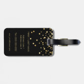 名前のエレガントで黒い金ゴールドのモノグラムの手紙「H」 ラゲッジタグ (裏面横)