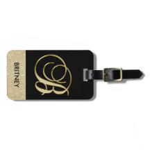 名前のエレガントで黒い金ゴールドのモノグラムの手紙B