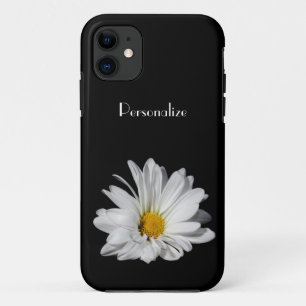 名前のエレガントな白いデイジーの花 iPhone 11 ケース