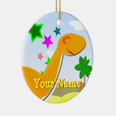 名前のオレンジ漫画の恐竜のオーナメント セラミックオーナメント (右)