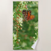 名前のオレンジ蝶ビーチタオル ビーチタオル (正面)