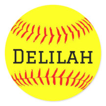 名前のカスタマイズ付きSoftballステッカー