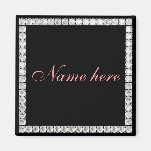 名前のカスタマイズ可能なダイヤモンドの追加 マグネット (正面)