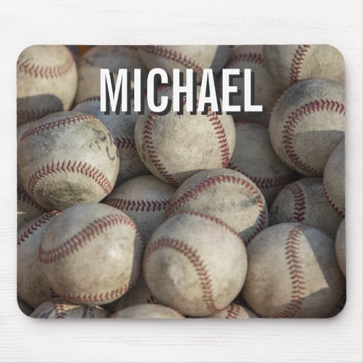 名前のカスタマイズ可能な野球アートワーク マウスパッド (正面)