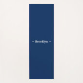 名前のカスタマイズ変更文字白ネイビーブルー ヨガマット (正面)