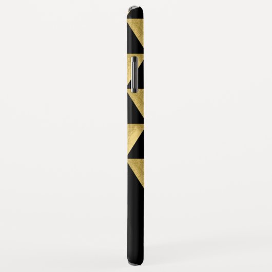 名前のカスタマイズ(黒) フェイク金ゴールド三角形 Case-Mate iPhoneケース (裏面/右)