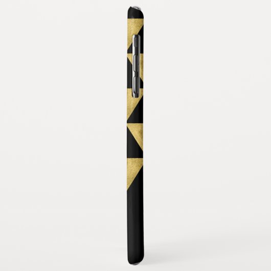 名前のカスタマイズ(黒) フェイク金ゴールド三角形 Case-Mate iPhoneケース (裏面/左)