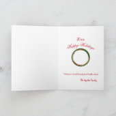 名前のカスタマイズBrickのクリスマスストッキング カード (内部)