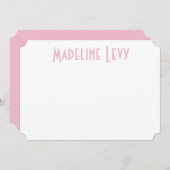 名前のカスタムでパーソナライズなピンクのNotecards ノートカード (正面/裏面)