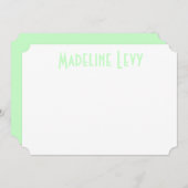 名前のカスタムでパーソナライズな緑のNotecards ノートカード (正面/裏面)