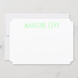 名前のカスタムでパーソナライズな緑のNotecards ノートカード