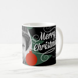 名前のカスタムな写真のメリークリスマス コーヒーマグカップ