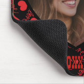 名前のカスタム個人用設定を使用したフォトブラックパターン マウスパッド (コーナー)