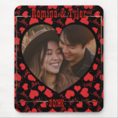 名前のカスタム個人用設定を使用したフォトブラックパターン マウスパッド (正面)