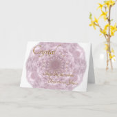 名前のカスタムCrystalバラQuarts カード (黄色い花)