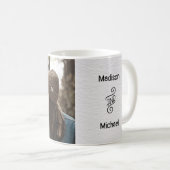 名前のカップルの恋人の金ゴールドのグリッターの写真 コーヒーマグカップ (正面右)