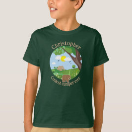 名前のカラフルキャンプでパーソナライズ Tシャツ
