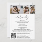 名前のカリグラフィー　白　4枚の写真　オールインワンの結婚式 招待状 (裏面)