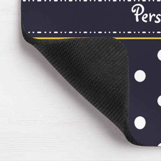 名前のガーリーでモダンなデイジーそして水玉模様 マウスパッド (コーナー)