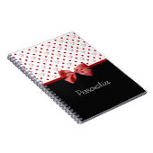 名前のガーリーなハートそして水玉模様 ノートブック (右側)