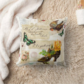 名前のガーリーなヴィンテージの短命なもののファッションのコラージュ クッション (ブランケット)