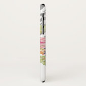 名前のガーリーな灰色のシマウマのプリントのシックなピンクのバラ Case-Mate iPhoneケース (裏面/左)