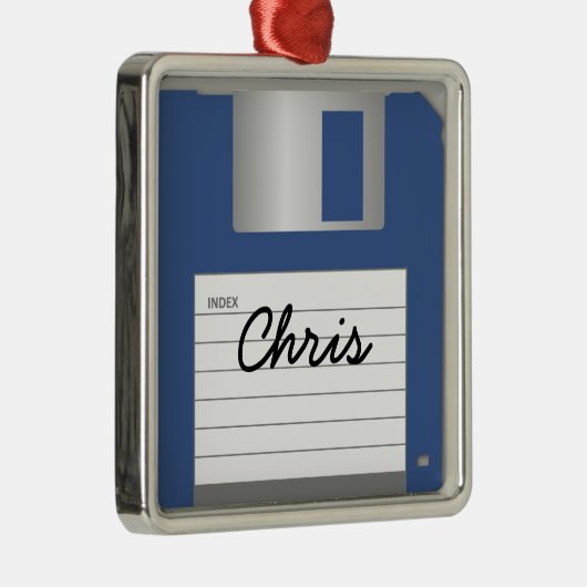 名前のクラシック3.5インチ青いフロッピーディスクオーナメント メタルオーナメント (右)