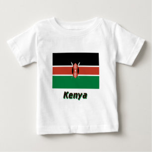名前のケニヤの旗 ベビーTシャツ