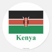 名前のケニヤの旗 ラウンドシール (正面)