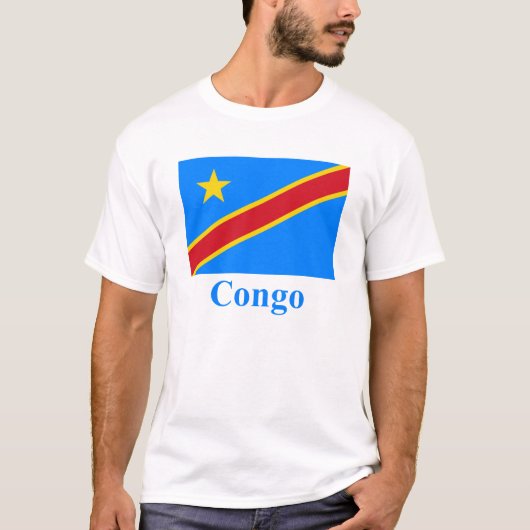 名前のコンゴの民主共和国の旗 Tシャツ (正面)